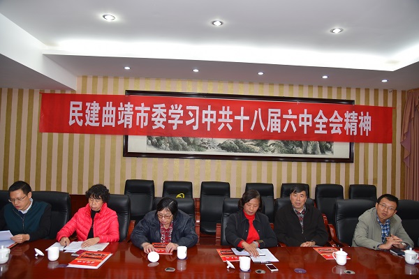 民建曲靖市委学习贯彻中共十八届六中全会精神